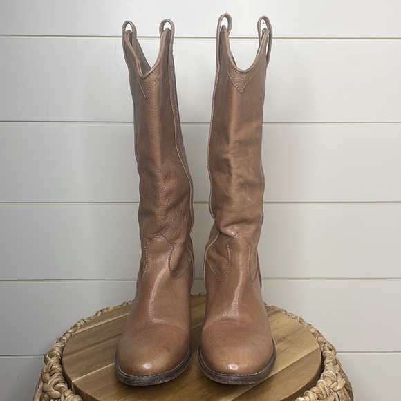Frye Western Leather Tan Boots size 7 - Picture 5 of 8